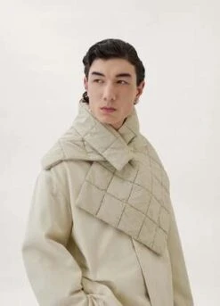 LemaireWadded Scarf Overcast - Grey -Men Outfitters Shop Lemaire Wadded Scarf Overcast Grey 20221027150920