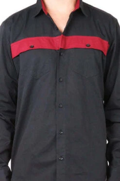 Lucio CastroColorblocked Button Down Shirt - Navy/Red -Men Outfitters Shop Lucio Castro Colorblocked Button Down Shirt 20220811101521 2