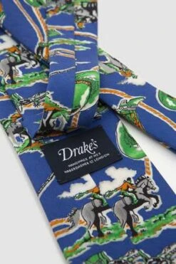 DRAKE'SMulti Hats Tie - Blue -Men Outfitters Shop Multi Hats Tie Blue 20230929113651 2