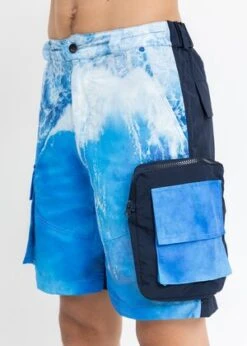 Black LuxSea Wave Printed Shorts - Multi -Men Outfitters Shop Multi Sea Wave Printed Shorts 20210808094940 2