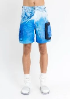 Black LuxSea Wave Printed Shorts - Multi -Men Outfitters Shop Multi Sea Wave Printed Shorts 20210808094940