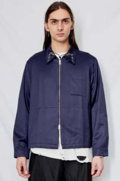 YMCBowie Embroidered Shirt - Navy