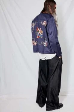 YMCBowie Embroidered Shirt - Navy -Men Outfitters Shop Navy Bowie Embroidered Shirt 20231018183113 2