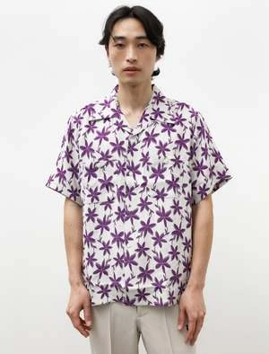 NeedlesFloral Jacquard S S One Up Shirt - Off White 1 NeedlesFloral Jacquard S S One Up Shirt - Off White
