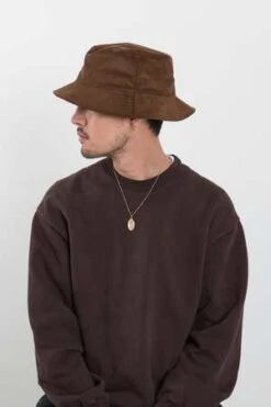 Found FeatherCotton Corduroy New Bucket Hat - Brown -Men Outfitters Shop New Bucket Hat Cotton Corduroy Brown 20221016030058 2