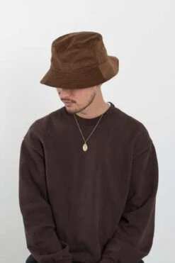 Found FeatherCotton Corduroy New Bucket Hat - Brown