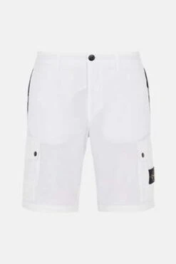 Stone IslandOld Treatment Cargo Bermuda Shorts - White