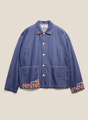 YMCPJ Embroidered Denim Overshirt - Indigo 2 YMCPJ Embroidered Denim Overshirt - Indigo - Image 2
