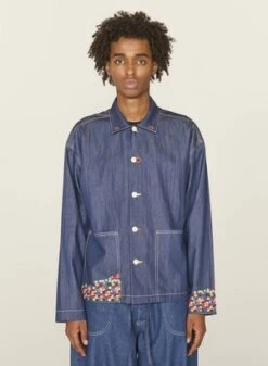 YMCPJ Embroidered Denim Overshirt - Indigo