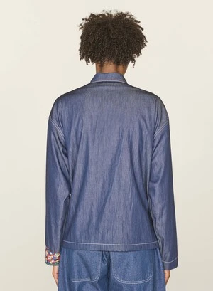 YMCPJ Embroidered Denim Overshirt - Indigo 4 YMCPJ Embroidered Denim Overshirt - Indigo - Image 4