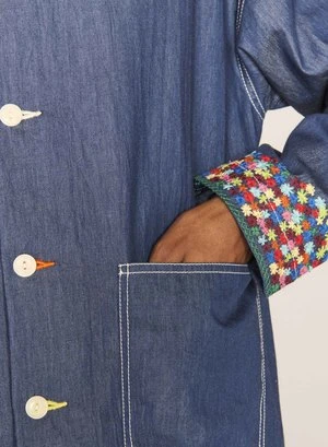 YMCPJ Embroidered Denim Overshirt - Indigo 6 YMCPJ Embroidered Denim Overshirt - Indigo - Image 6