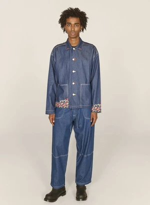 YMCPJ Embroidered Denim Overshirt - Indigo 5 YMCPJ Embroidered Denim Overshirt - Indigo - Image 5