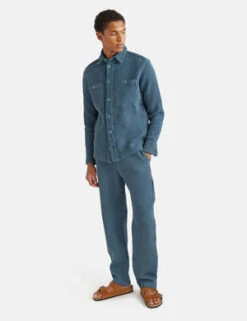 PercivalWaffle Workshirt - Aqua Blue -Men Outfitters Shop Percival Waffle Workshirt Aqua Blue 20230414145540 2