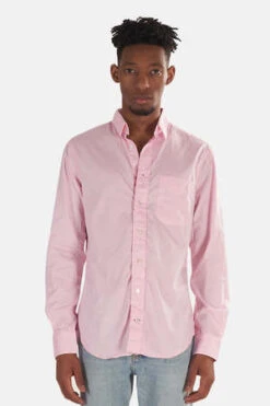 Blue&CreamPinpoint Button Down Shirt - Pink Pinpoint