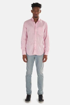 Blue&CreamPinpoint Button Down Shirt - Pink Pinpoint -Men Outfitters Shop Pinpoint Button Down Shirt Pink 20220811123918 1