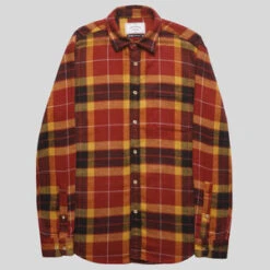 Portuguese FlannelBaviera Check Long Sleeve Shirt - Rust -Men Outfitters Shop Portuguese Flannel Baviera Check Long Sleeve Shirt Rust 20211015035451 2