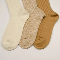 RototoRoToTo Organic Daily 3-Pack Ribbed Crew Socks - Ecru/Brown -Men Outfitters Shop RoToTo Organic Daily 3 Pack Ribbed Crew Socks Ecru Brown 20210929165854