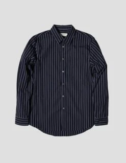 Kapatid NYCPocket Shirt - Navy/Grey Stripe