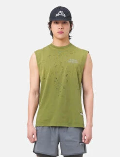 Satisfy RunningOrganic MothTech Muscle Sleeveless T-Shirt - Sun Bleached Oasis Green