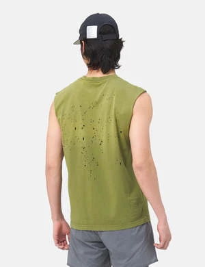 Satisfy RunningOrganic MothTech Muscle Sleeveless T-Shirt - Sun Bleached Oasis Green 2 Satisfy RunningOrganic MothTech Muscle Sleeveless T-Shirt - Sun Bleached Oasis Green - Image 2