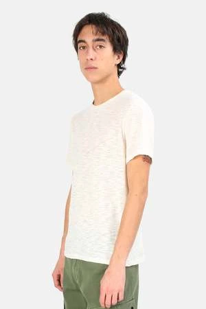 Blue&CreamShort Sleeve Slub Tee - Cream 2 Blue&CreamShort Sleeve Slub Tee - Cream - Image 2