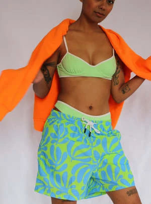 Solid And StripedSolid & Striped Classic Mens Swim Short - French Blue/Lime 4 Solid And StripedSolid & Striped Classic Mens Swim Short - French Blue/Lime - Image 4