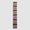 DRAKE'SStripe Silk Knitted Tie - Purple/Grey/Gold