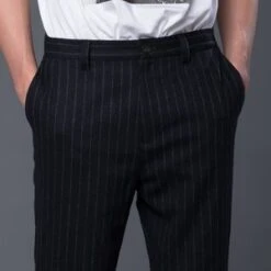 GUSTAV VON ASCHENBACHGustav Von Aschenbach Striped Tweed Trousers - Black Pinstripe -Men Outfitters Shop Striped Tweed Trousers 20180923083237 2