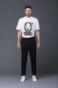 GUSTAV VON ASCHENBACHGustav Von Aschenbach Striped Tweed Trousers - Black Pinstripe -Men Outfitters Shop Striped Tweed Trousers 20180923083237 3