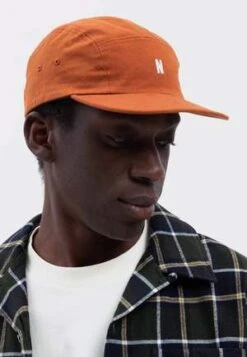 Norse ProjectsTwill 5 Panel Cap - Rust Brown