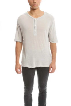 V :: ROOMHighsoft Jersey SS Henley - Melange Grey