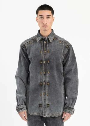 Y/projectEvergreen Snap Off Denim Shirt - Vintage Black 2 Y/projectEvergreen Snap Off Denim Shirt - Vintage Black - Image 2