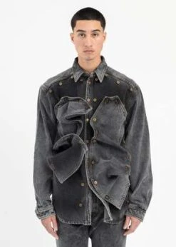 Y/projectEvergreen Snap Off Denim Shirt - Vintage Black