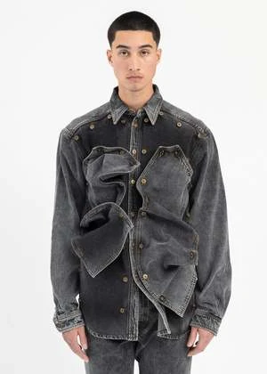 Y/projectEvergreen Snap Off Denim Shirt - Vintage Black 1 Y/projectEvergreen Snap Off Denim Shirt - Vintage Black