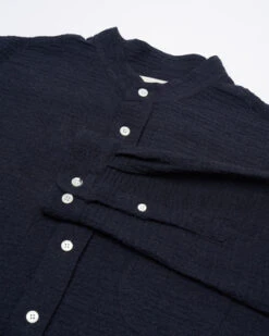 La PazVieira Collarless Shirt - Dark Navy -Men Outfitters Shop Vieira collarless shirt Dark navy 20231004200929 2