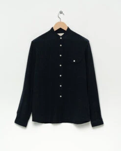 La PazVieira Collarless Shirt - Dark Navy