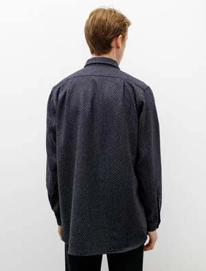 Frank LederVintage Basketweave Wool Shirt - Blue 2 Frank LederVintage Basketweave Wool Shirt - Blue - Image 2