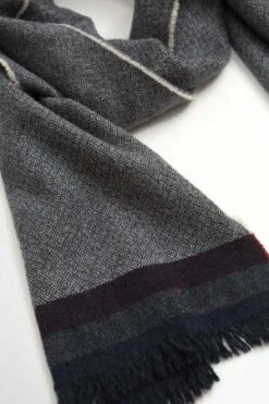Begg X CoWash Vaudie Weavers Scarf - Navy/Burgundy -Men Outfitters Shop Wash Vaudie Weavers Scarf Navy Burgundy 20220825181802 1