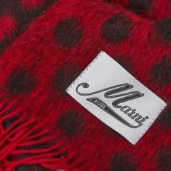 MarniWool-Mohair Scarf With Polka Dot Print - Red -Men Outfitters Shop Wool Mohair Scarf with Polka Dot Print Red 20231002205751